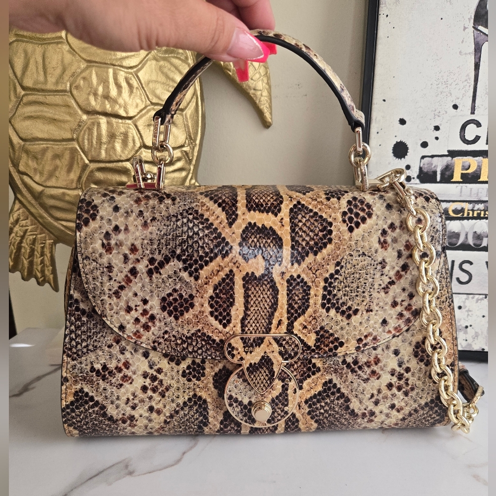 Henri Bendel Embossed Top Handle Bag Limited Edition Vintage EUC